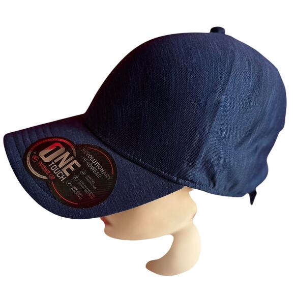 Hat Adjustable Velcro Outdoor Cap Navy Blue New With Tags Sporty Athletic - Picture 6 of 7